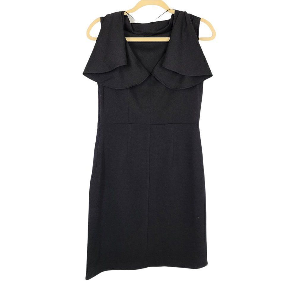 Walter Voulaz Sleeveless Black Dress Women's US Sz Small Virgin Wool Blend